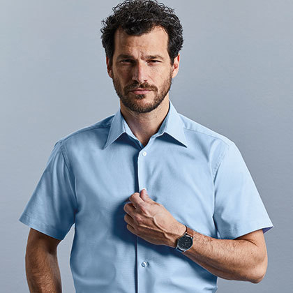 Men's short sleeve tailored oxford shirt